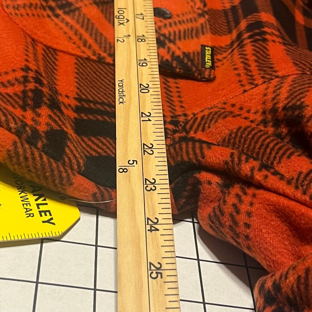 Stanley Workwear Insulated  Orange and Black Plaid Shirt M - Picture 6 of 9